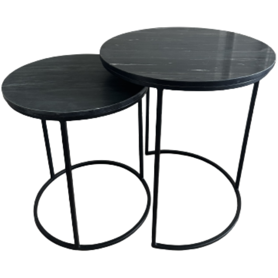 Nest Of Black Marble Tables
