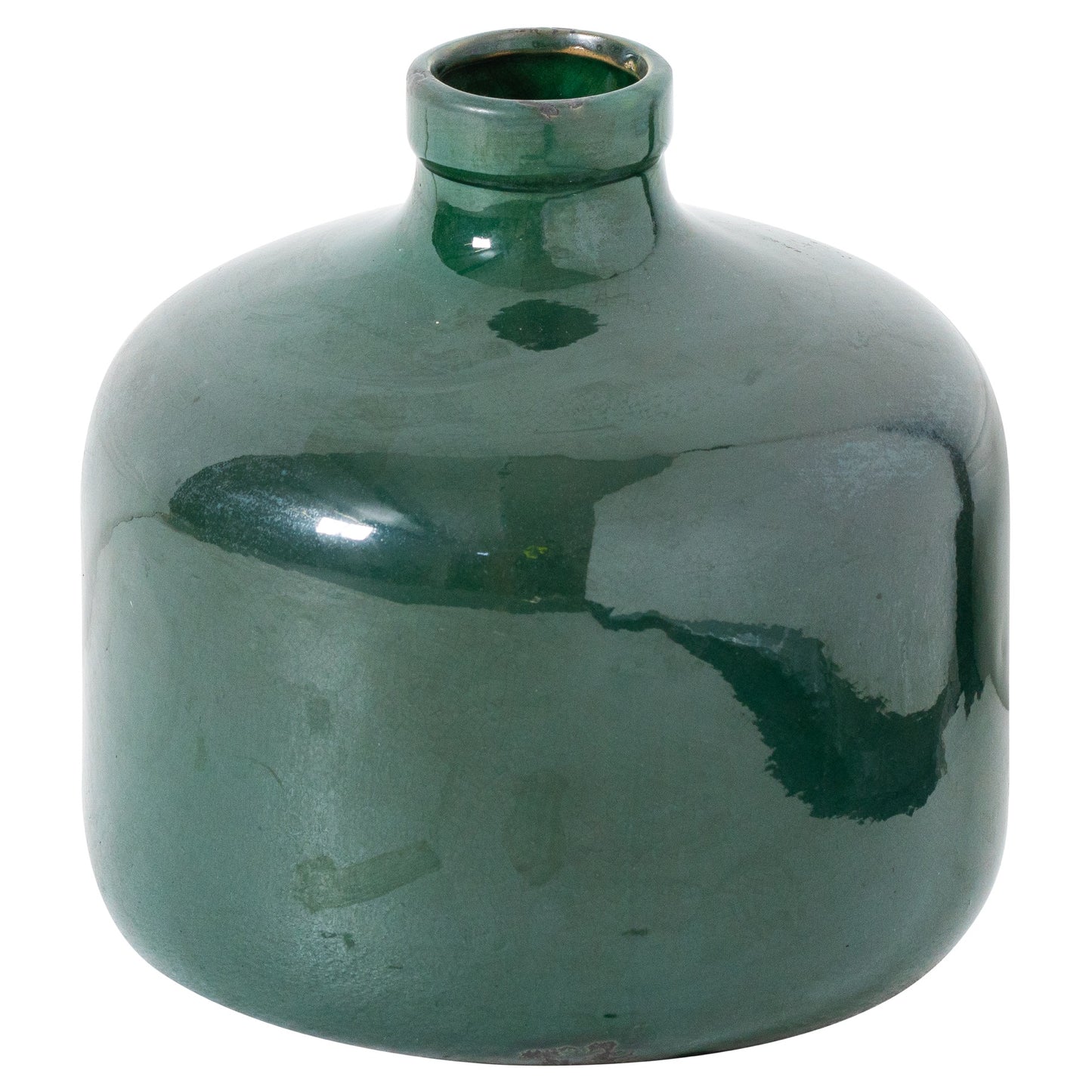 Emerald Squat Vase Large