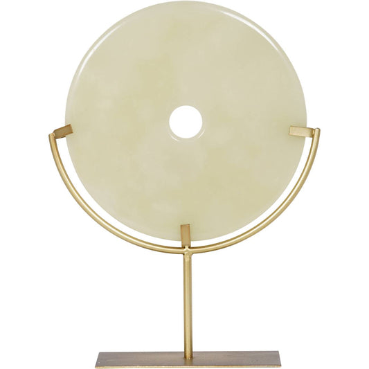 Natural Jade Disc On Stand
