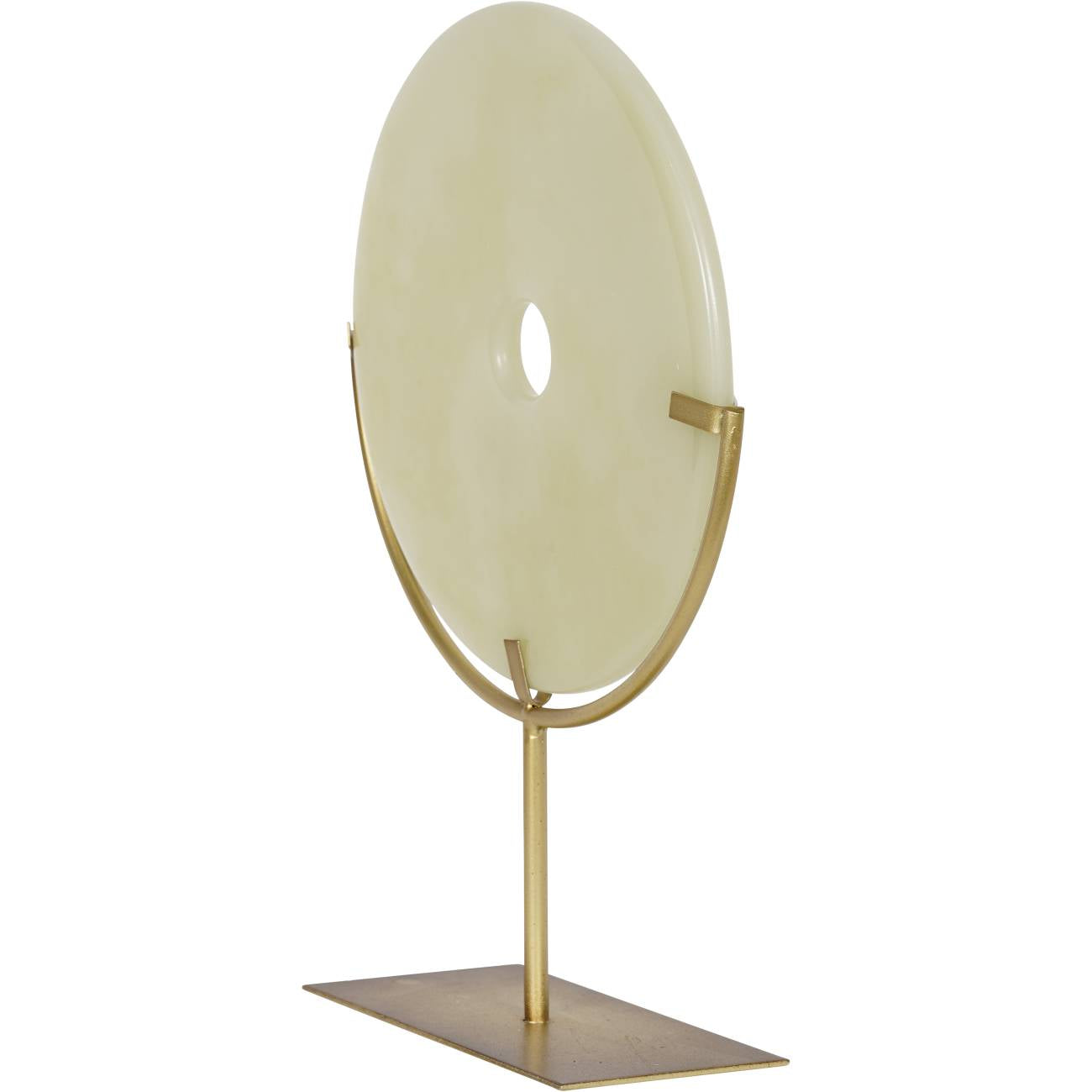 Natural Jade Disc On Stand